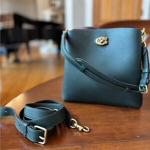 Coach Dark Green Leather Crossbody Bag